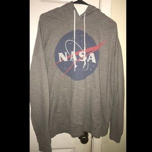 gray nasa hoodie cotton inside very warm XL